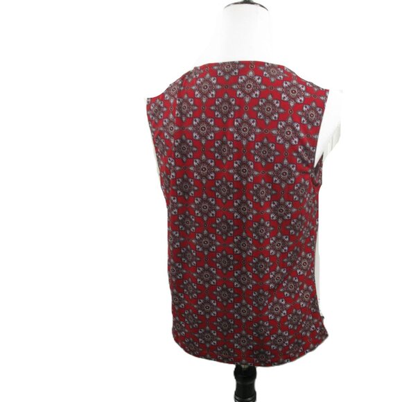 41 Hawthorn Dark Red Paisley Sleeveless Top Size Medium - Picture 4 of 6